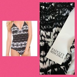 NWT Badgley Mischka Black White Bathing Suit